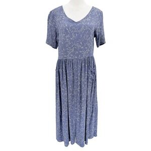 Vintage Banana Republic Midi Shift Dress Med Cottage Folk Vintage 90s Lavender